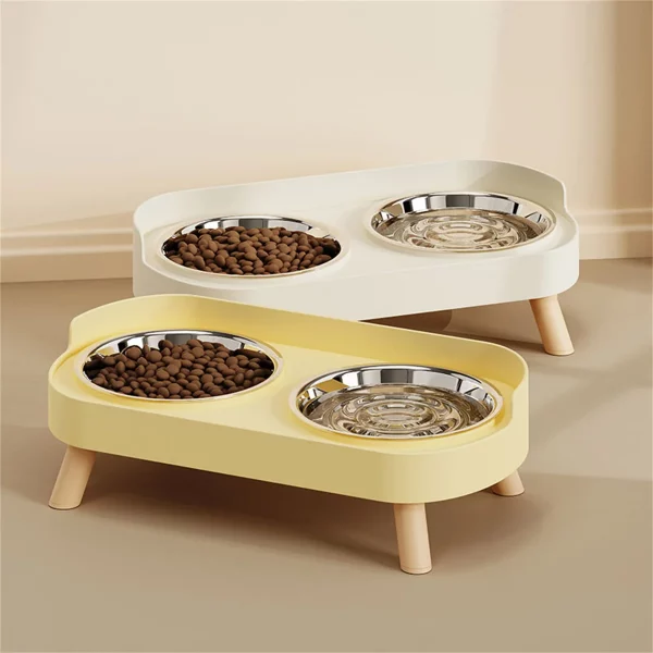 A Colourful Dopamine Pet Double Bowl