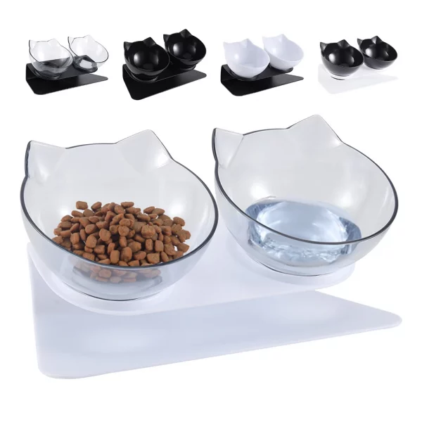 15° tilted cat drinking water feeding bowl