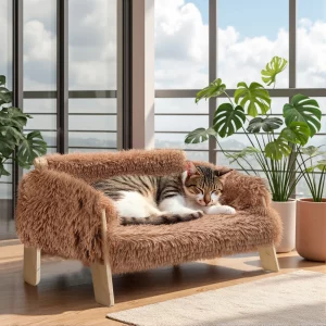 Large Cat Bed Sturdy Wooden Legs