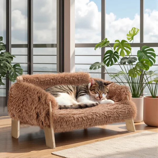 Large Cat Bed Sturdy Wooden Legs