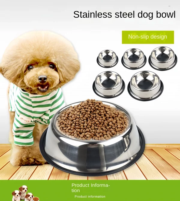 Pet Dog Cat Stainless Steel Bowl